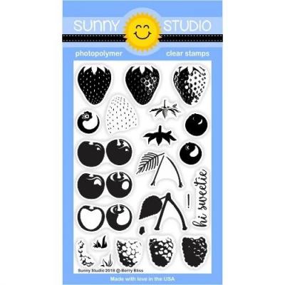 Sunny Studio Clear Stamps - Berry Bliss